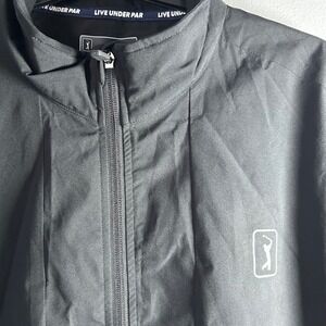 PGA Tour Men's Black Full Zip Lightweight Golf Jacket Size Large